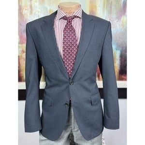 Hugo Boss Men’s Navy Blue Hopsack Sport Coat 34S MSRP $595